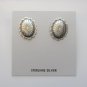 New Sterling Silver Southwest Oval Concho Burst Stud / Post Earrings, 13/16"