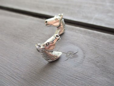 New Sterling Silver Horse Head Stud / Post Earrings, Unisex, 1/2"