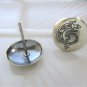 New Sterling Silver Sourthwest Lizard Button Stud / Post Earrings, Unisex, 7/16"