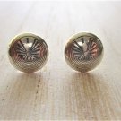 New Sterling Silver Man in the Maze Button Stud / Post Earrings, Unisex, 7/16"