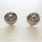 New Sterling Silver Man in the Maze Button Stud / Post Earrings, Unisex, 7/16"