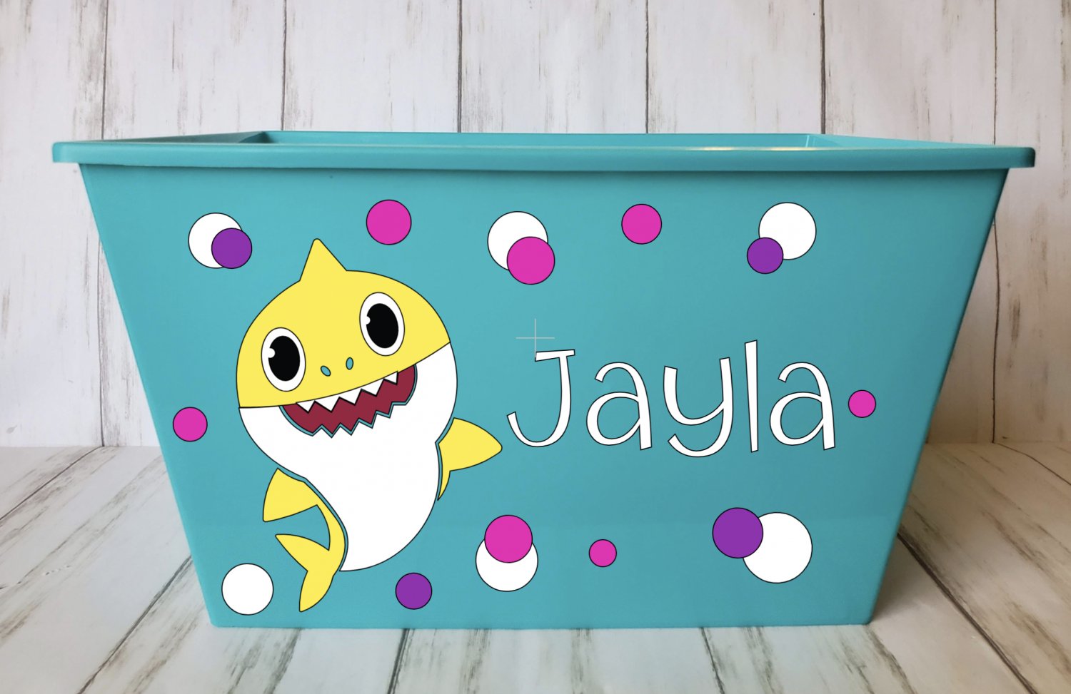 Aqua Baby Shark Personalized Easter Basket