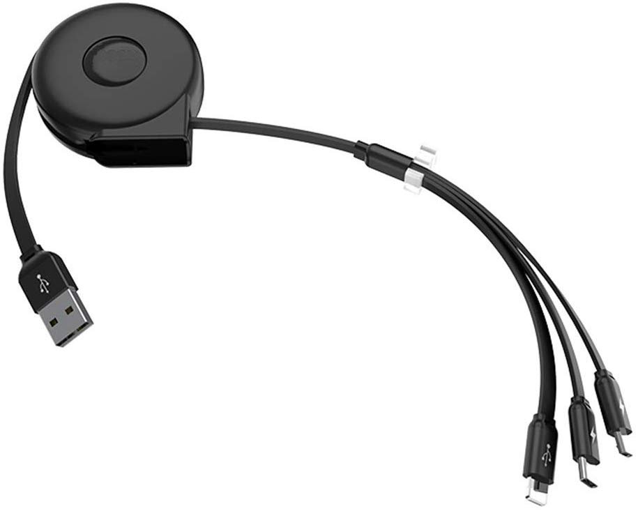 Tghazcc Multi Retractable Fast Charger Cord, Multiple Charging CableUSB with Type-C iOS Micro USB