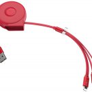 Tghazcc Multi Retractable Fast Charger Cord,Multiple Charging CableUSB with Type-C iOS Micro USB Red