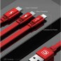 Tghazcc Multi Retractable Fast Charger Cord,Multiple Charging CableUSB with Type-C iOS Micro USB Red