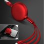 Tghazcc Multi Retractable Fast Charger Cord,Multiple Charging CableUSB with Type-C iOS Micro USB Red