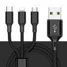 Tghazcc One Drag Three Data Lines Fast Charge Three in One Data Line Mobile Phone charging Black