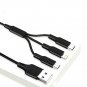 Tghazcc One Drag Three Data Lines Fast Charge Three in One Data Line Mobile Phone charging Black