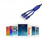 Tghazcc One Drag Three Data Lines Fast Charge Three in One Data Line Mobile Phone charging Blue