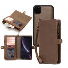 Tghazcc 11 Pro Max Case with Credit Card Holder Slot Wrist Strap Leather Protective Cover Brown