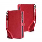 Tghazcc 11 Pro Max Case with Credit Card Holder Slot Wrist Strap Leather Protective Cover Red