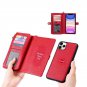 Tghazcc 11 Pro Max Case with Credit Card Holder Slot Wrist Strap Leather Protective Cover Red