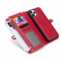 Tghazcc 11 Pro Max Case with Credit Card Holder Slot Wrist Strap Leather Protective Cover Red
