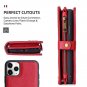 Tghazcc 11 Pro Max Case with Credit Card Holder Slot Wrist Strap Leather Protective Cover Red