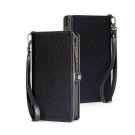 Tghazcc 11 Pro Max Case with Credit Card Holder Slot Wrist Strap Leather Protective Cover Black