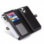 Tghazcc 11 Pro Max Case with Credit Card Holder Slot Wrist Strap Leather Protective Cover Black