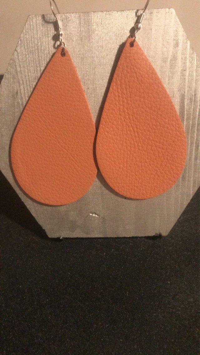 Orange Teardrop Earrings