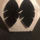 Black Glitter Feather Earrings