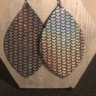 Silver Fish Scale Pattern Earrings