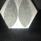 Sliver Glitter Leaf Earrings