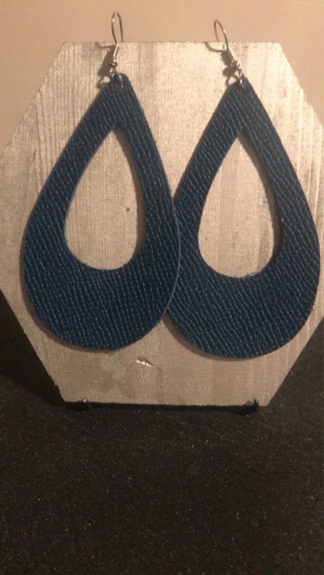 Navy Blue Teardrop Earrings