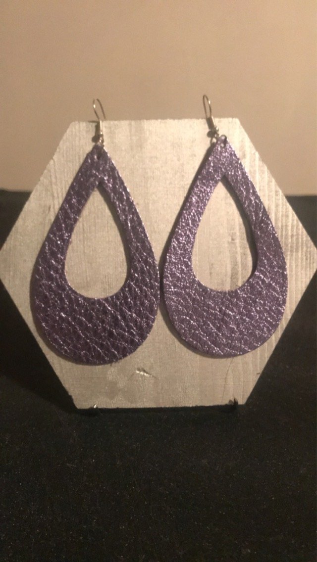 Purple Teardrop Earrings