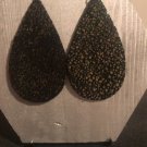 Black Shimmer Teardrop Earrings
