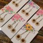 Real dried flower earrings, small daisy jewelry, Pressed chrysanthemum
