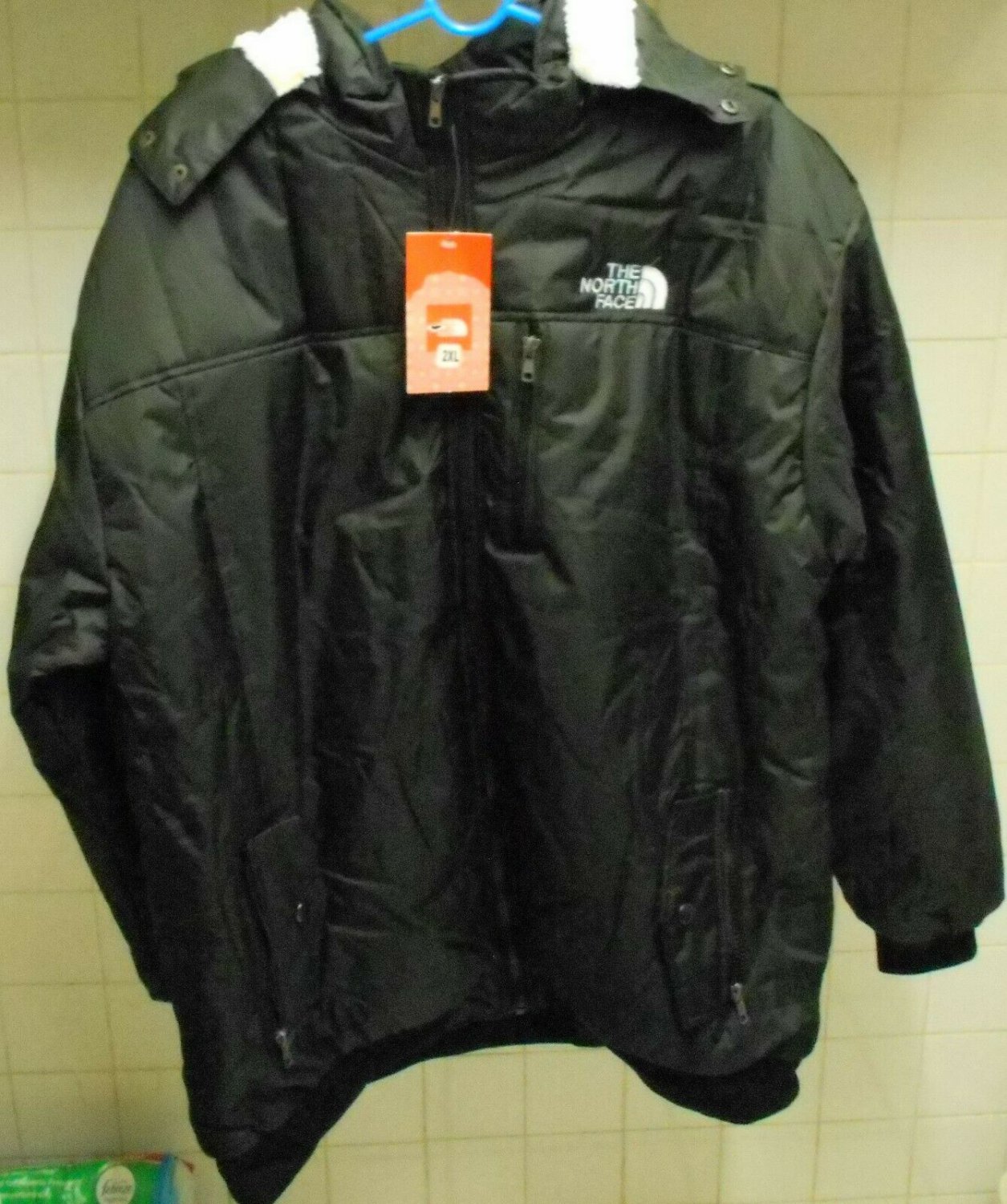 mens north face coat with fur hood