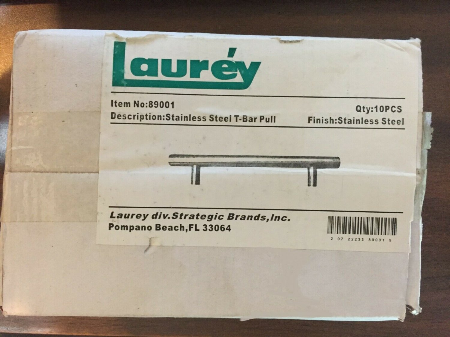Laurey 89001 Melrose Cabinet Pull T-Bar 3-3/4" Centers, 5-3/4" Long BOX OF 10
