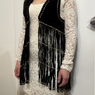 Michael Kors Women Open Front Vest Sleeveless Tassel Fashion Jacket Leather size XS MSRP $795