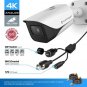 Amcrest 4K Analog Security Camera, Bullet 4K (8MP) 98ft Night Vision, 125° Angle, Mic, White