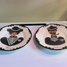 Vintage Handmade Mom & Dad 9.5" Wall Decorative Plates 1950’s
