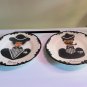 Vintage Handmade Mom & Dad 9.5" Wall Decorative Plates 1950&acirc;��s