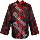 Men's Mandarin Jacket - Fortune Icons (Red Piping)