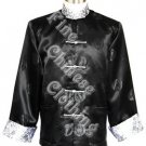 Men's Mandarin Jacket - Silver Color Folded Sleeves