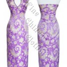 Chinese Ankle Length Cheongsam - Divine Purple