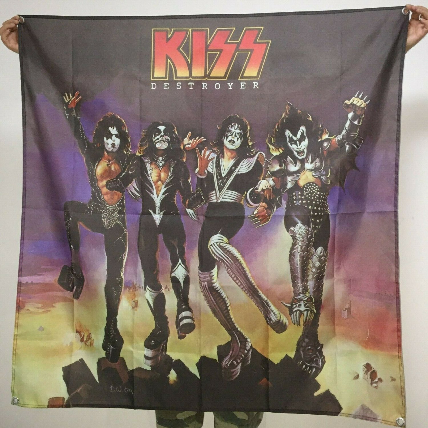 Kiss Banner Destroyer Flag Album Cover Wall Tapestry Art Fabric Poster ...