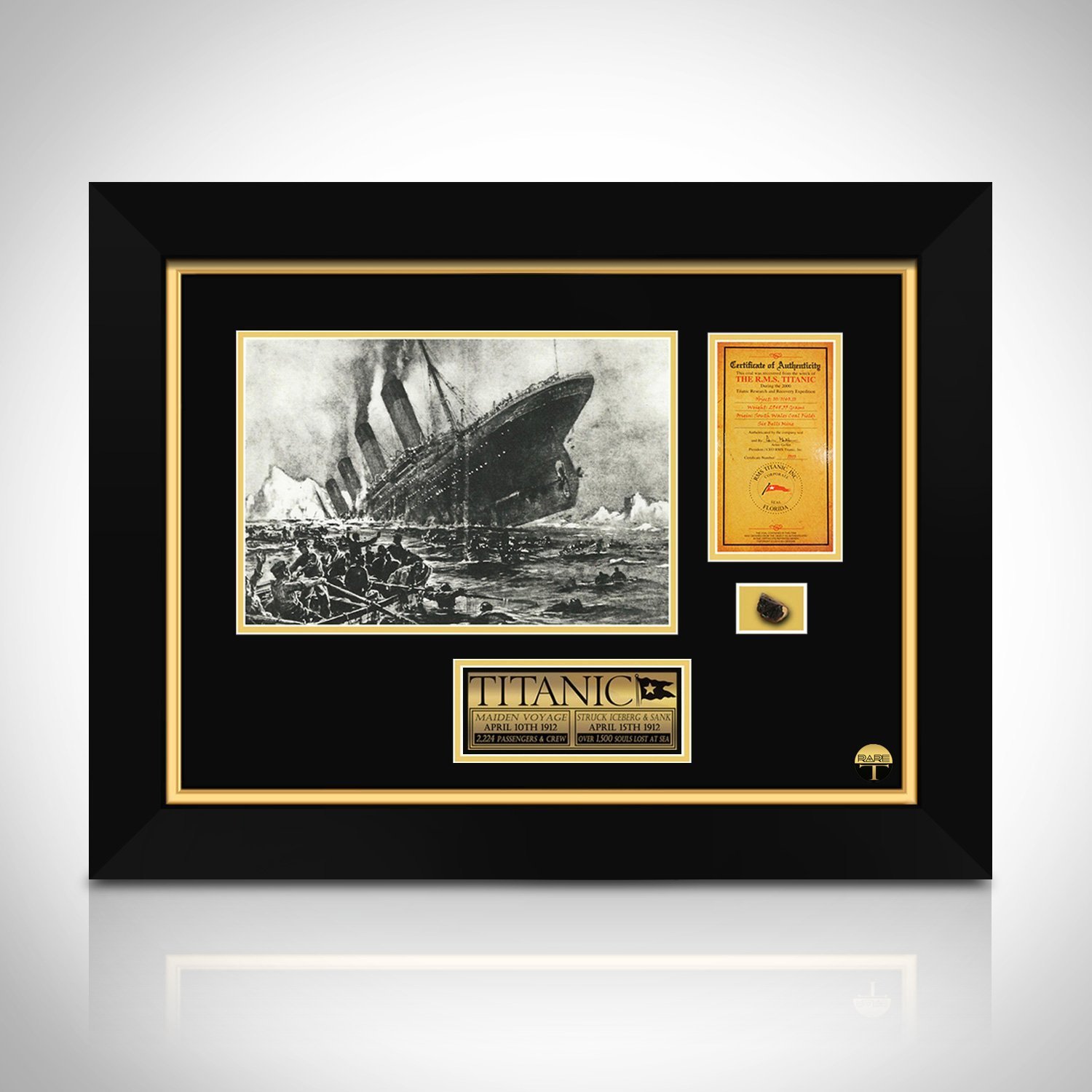 Titanic Coal- Hand-Signed Titanic Coal Specimen by CEO Of RMS Titanic Inc Custom Frame