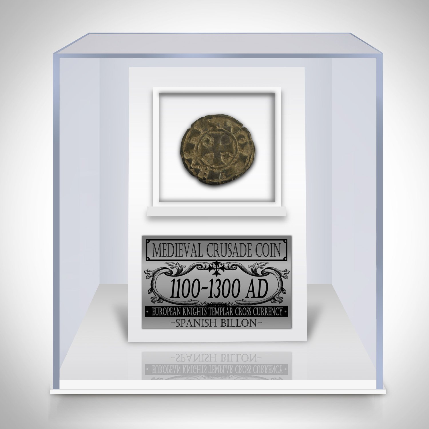 Templar Crusade Coin - Authentic Ancient Medieval Templar Crusade Coin Custom Museum Display.