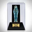 Ushabti Tomb Statue- Egyptian Faience Blue Glazed Ushabti Tomb Statue From 664-332 BC Museum Display