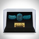Winged Blue Scarab Engraved Painted Winged Blue Scarab Custom Museum Display