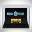 Winged Scarab - Ancient Egyptian Blue Faience Winged Scarab 360-300 BC Custom Museum Display