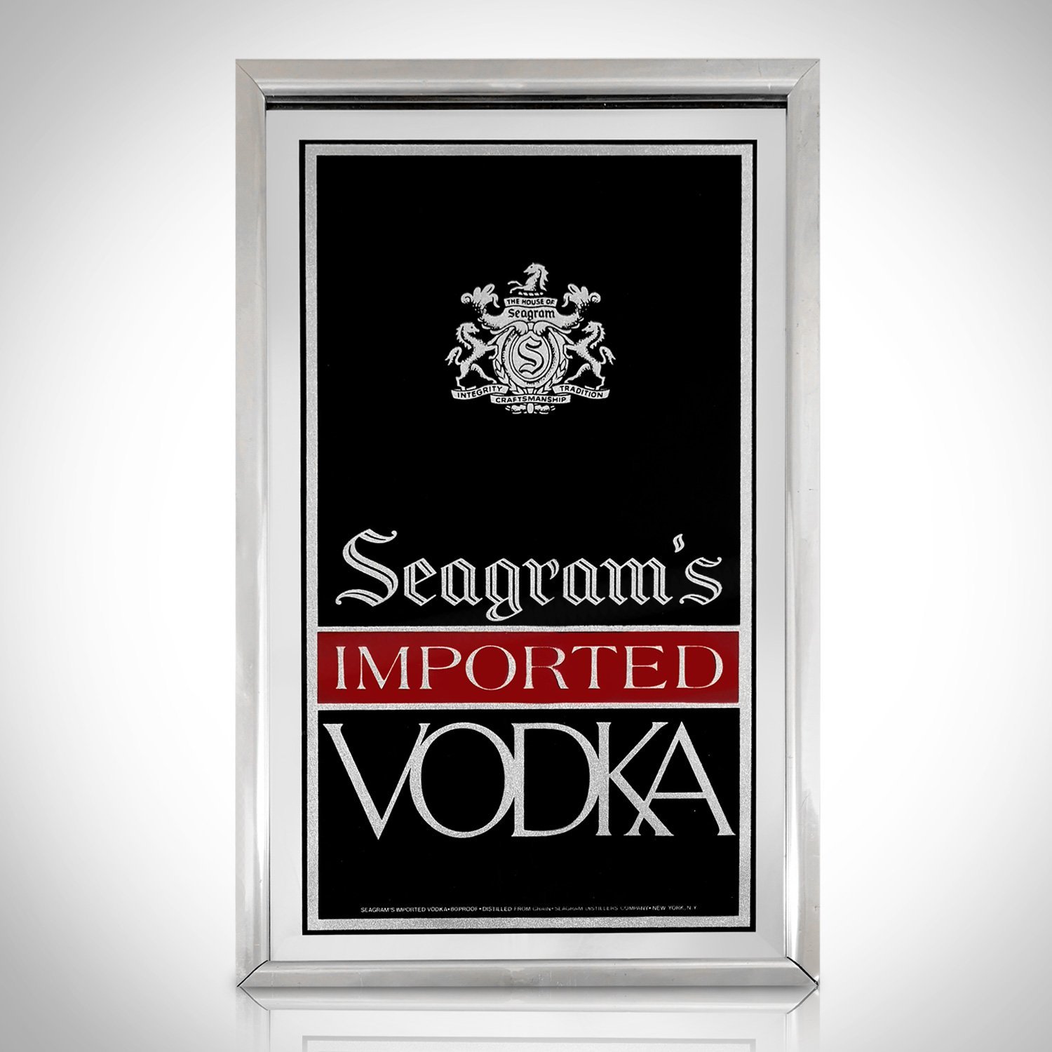 Seagram's Vodka Vintage Reversed Painted Bar Mirror/Advertisement