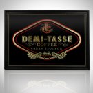 Demi-Tasse- Vintage Reverse Painted 'Demi-Tasse Coffee Cream Liqueur' Bar Mirror/Advertisement