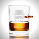 Breaking Bad Shot Glass - Handmade Breaking Bad Etched Rock Glass Shot Glass with Embedded Bullet