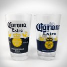 Corona Extra Label- Officially Licensed Corona Extra La Cerveza Mas Fina Set of 2 Pub Pint Glasses