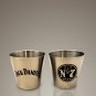 Jack Daniels Original Flask & 2 Stainless Steel Shot Glasses