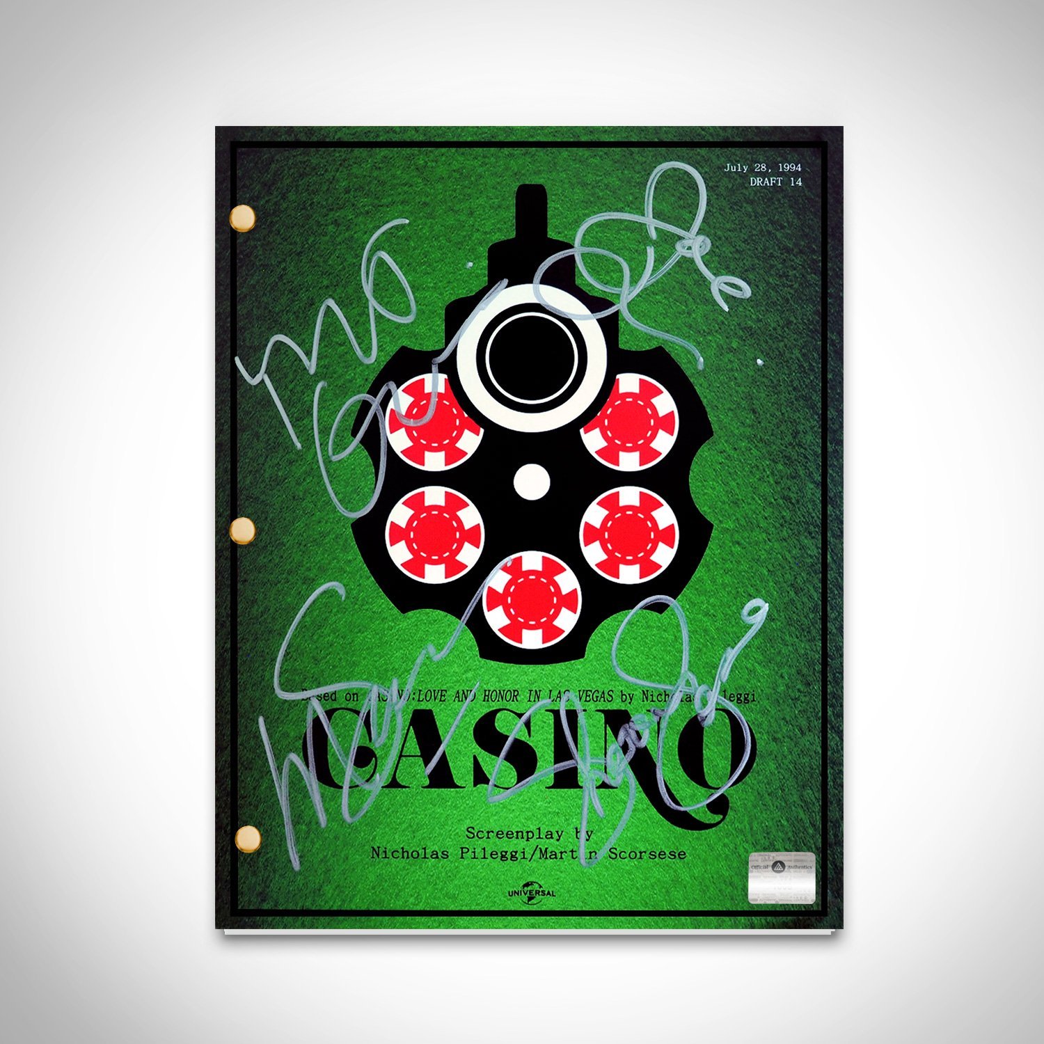 Casino- Hand-Signed Script by Robert De Niro, Joe Pesci, Sharon Stone & Martin Scorsese Custom Frame