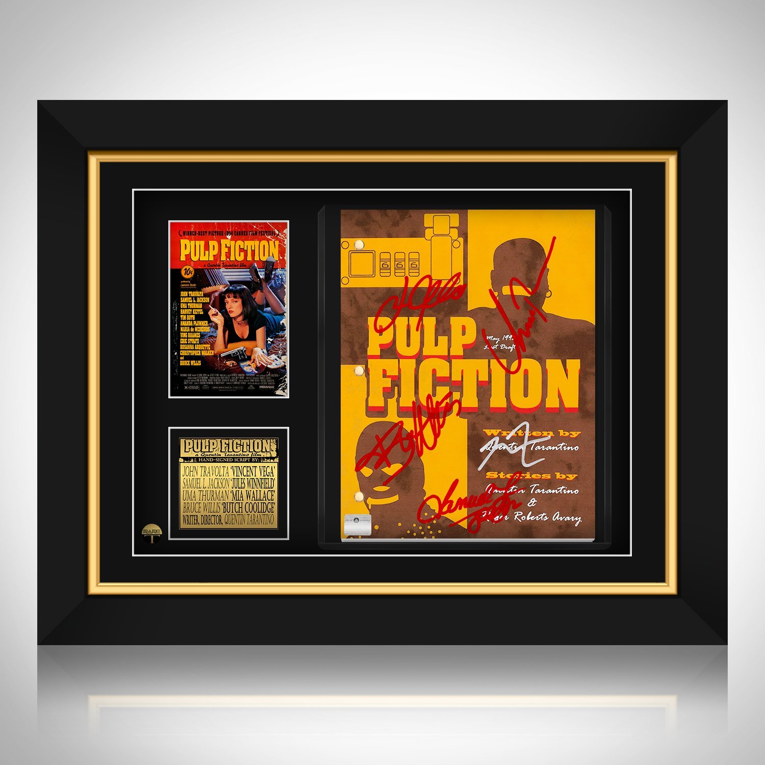 Pulp Fiction Hand-Signed Script by Cast Members Custom Frame
